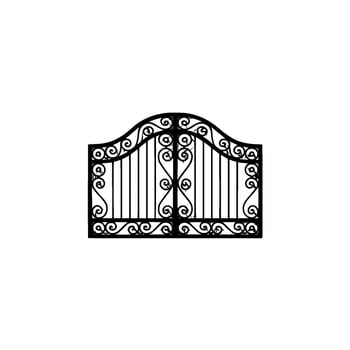 Intricate Black Wrought Iron Gate, Elegant, Wroughtiron vector