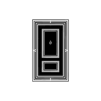 Geometric Black Door, Minimalist Elegance vector