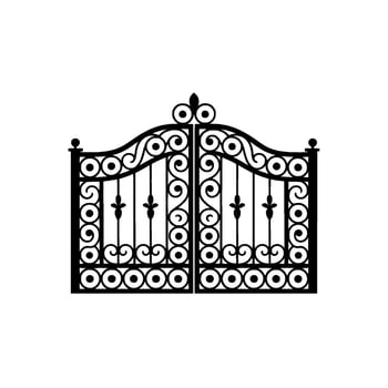 Intricate Black Iron Gate, Elegant vector