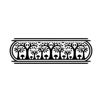Elegant Botanical Border, Vintage - Tree vector