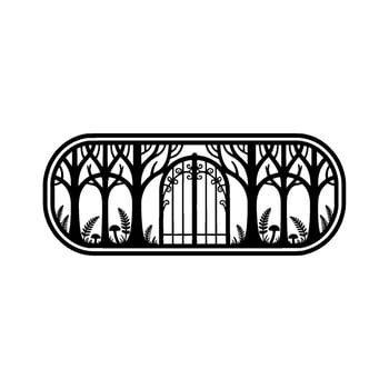 Enchanted Forest Gateway, Minimalist Illustration vector