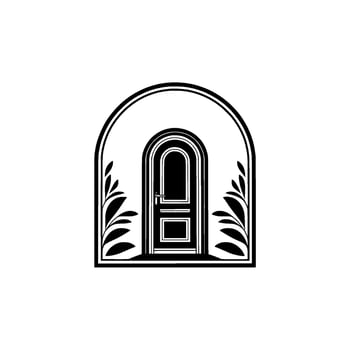 Elegant Archway Door Emblem, Vintage Style vector
