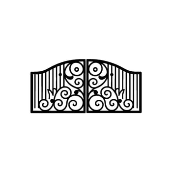 Intricate Black Iron Gate, Ornamental vector