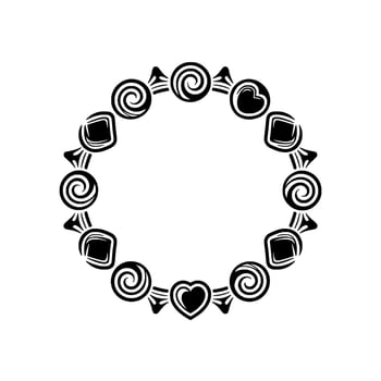 Spiraling Hearts Border Minimalist Tribal vector