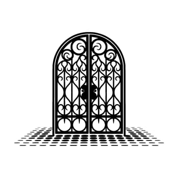 Enigmatic Archway, Hidden Secrets, Silhouette Mystery vector