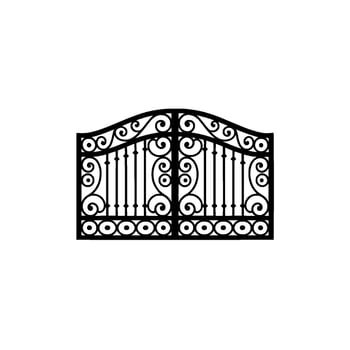 Intricate Black Metal Gate, Elegant, Vintage Style vector