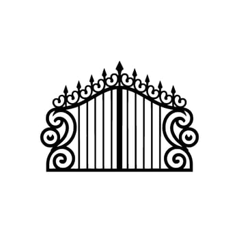 Elegant Black Iron Gate, Symbolic Threshold vector