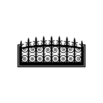Elegant Black Iron Fence Silhouette, Minimalist vector