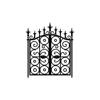 Intricate Black Iron Gate, Romantic Symbolism vector