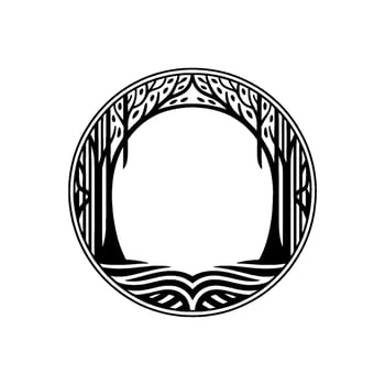 Tribal Circle of Trees - Ancient Wisdom Emblem vector