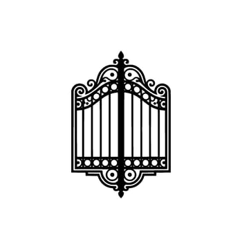 Intricate Black Gate, Elegant Ornamentation, Vintage vector