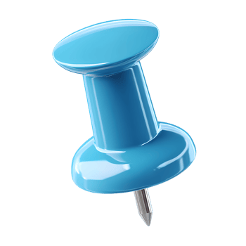 Blue Push Pin Close Up Illustration on transparent background close png