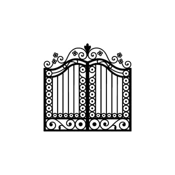 Intricate Black Ornamental Gate, Vintage Elegance, Ornamentation vector