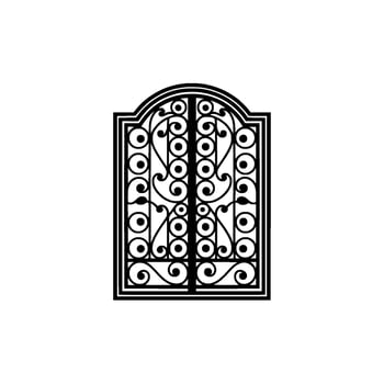 Intricate Black Window Ornament, Vintage Elegance vector