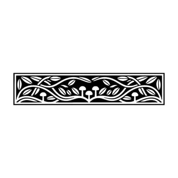 Stylized Mushroom Leaf Border, Art Nouveau Inspired, Floral vector