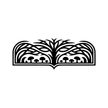 Intricate Black Tree Emblem, Forest Motif, Decorative Border vector