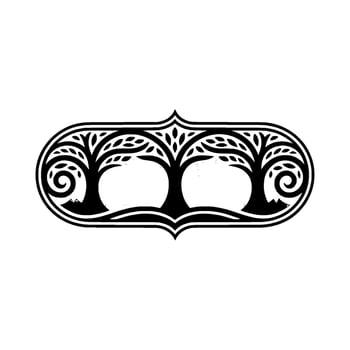 Elegant Tree Emblem, Vintage Botanical Illustration, Decorative vector