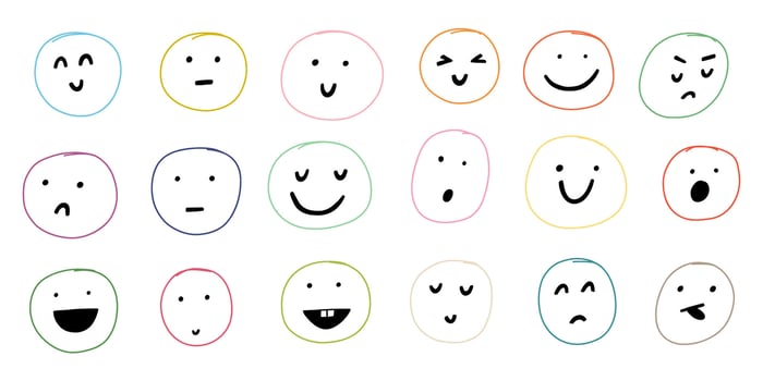 Happy Smile Face Line vector