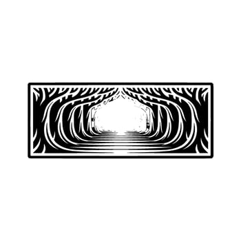 Abstract Tunnel, Serene Passage, Minimalist Illusion vector