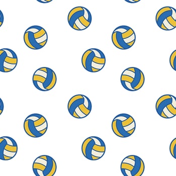 Colorful volleyball pattern on a white background vector
