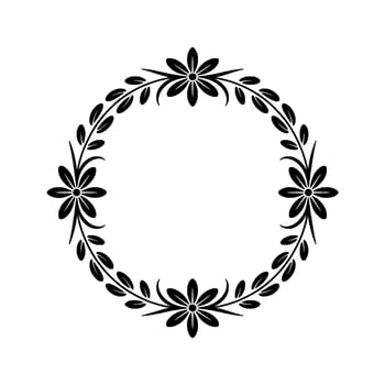 Elegant Floral Wreath Border, Vintage Style, Circle vector