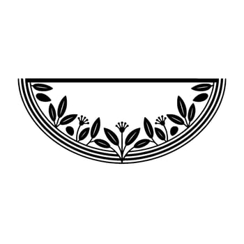 Stylized Half-Moon Botanical Border, Vintage Elegance vector