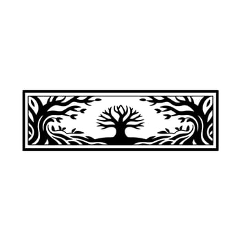 Stylized Tree Silhouette, Intricate Border vector