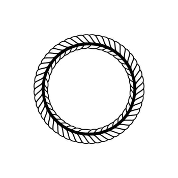 Nautical Circle, Textured Rope Border, Minimalist vector