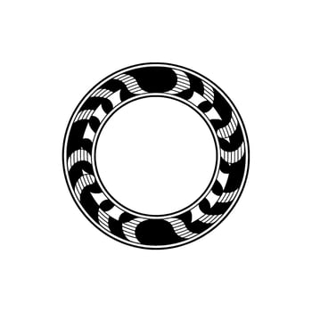 Abstract Circular Emblem, Black White, Minimalist vector
