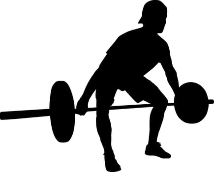 Weightlifting Silhouette Athlete Performing a Deadlift vector