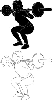 Weightlifting Squat Silhouette vector