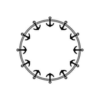 Nautical Anchor Frame Vintage Maritime vector