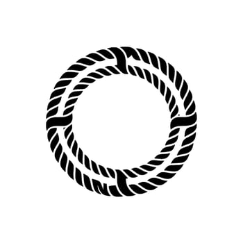 Intertwined Rope Circle, Minimalist Emblem vector