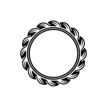 Intricate Rope Frame, Vintage, Circular Emblem vector