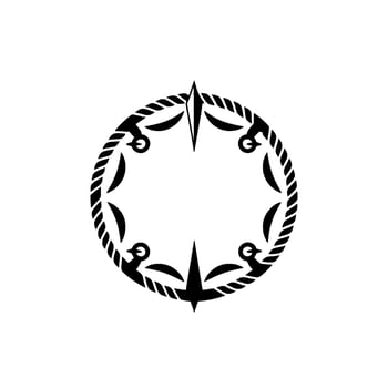 Nautical Circle Emblem, Vintage Maritime, Decorative vector