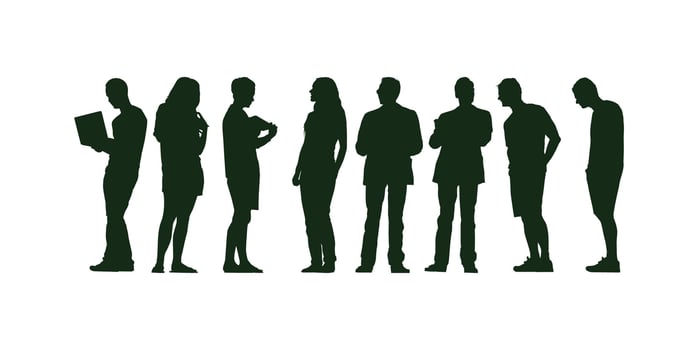 Collection of Business People Silhouette vector