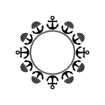 Nautical Circle, Anchor Motif, Maritime vector
