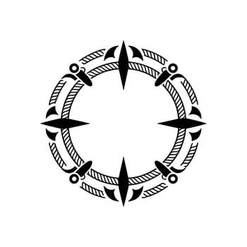 Geometric Compass, Tribal Motif, Circular vector