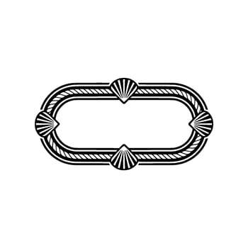 Art Deco Oval Frame, Geometric Ornamentation vector