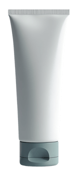 Blank white cosmetic tube, ready for design and beauty product packaging. Clean png
