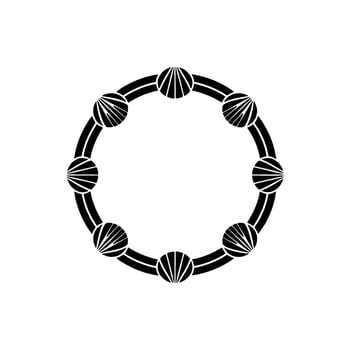 Circular Shell Motif, Minimalist, Elegant Emblem vector