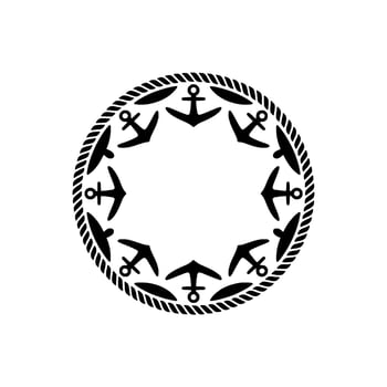 Nautical Anchor Emblem, Circular, Maritime Symbol - Marine vector