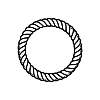 Circular Rope Outline, Minimalist vector