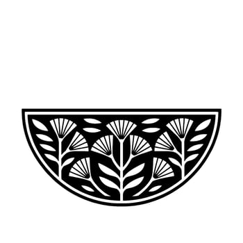 Geometric Fan Motif, Minimalist, Elegant Emblem vector