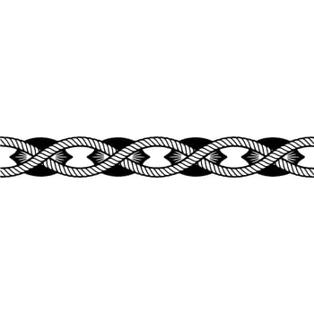 Nautical Rope Border, Geometric Pattern, Vintage Style vector