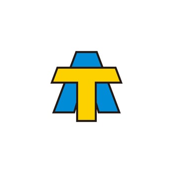 letter at ta simple outlines colorful simple logo vector