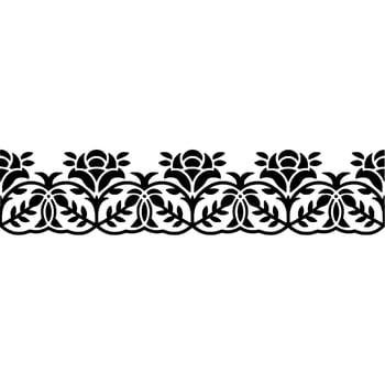 Intricate Floral Border, Vintage, Elegant Ornamentation - Line vector