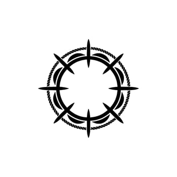 Circular Tribal Compass, Minimalist vector