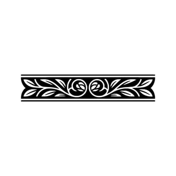Elegant Vintage Floral Border, Decorative Element - Lineart vector