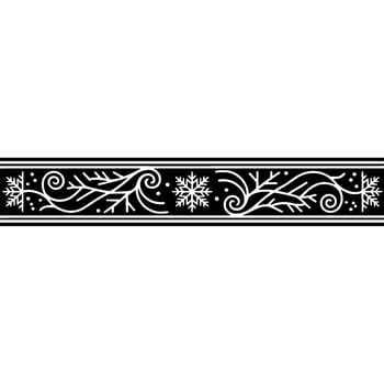 Elegant Winter Border, Intricate Black and White vector